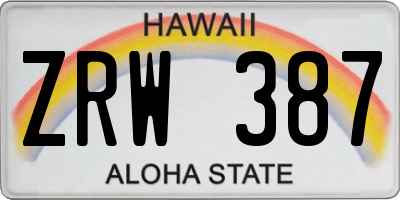 HI license plate ZRW387