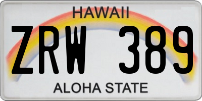 HI license plate ZRW389
