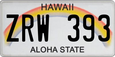HI license plate ZRW393