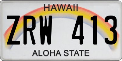 HI license plate ZRW413