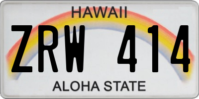 HI license plate ZRW414