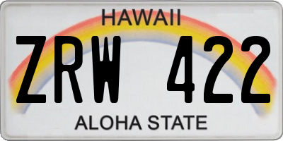 HI license plate ZRW422