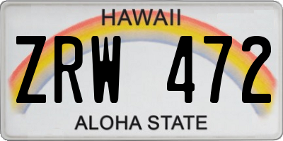 HI license plate ZRW472
