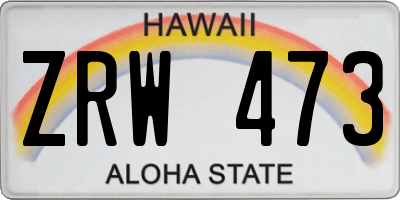 HI license plate ZRW473