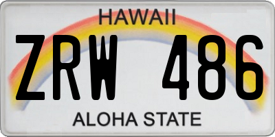 HI license plate ZRW486