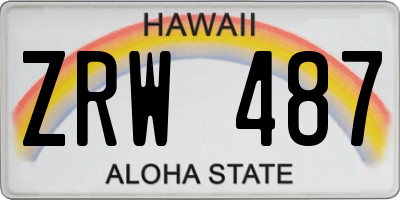 HI license plate ZRW487