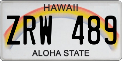 HI license plate ZRW489