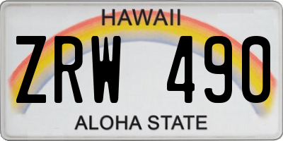 HI license plate ZRW490