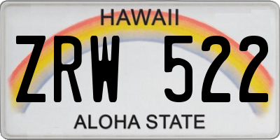 HI license plate ZRW522