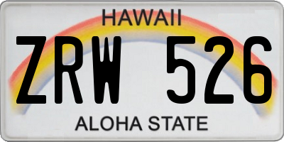 HI license plate ZRW526