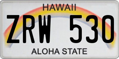 HI license plate ZRW530