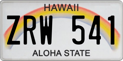 HI license plate ZRW541