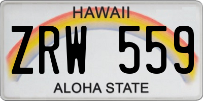 HI license plate ZRW559