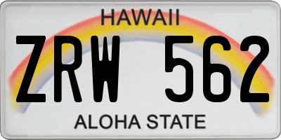 HI license plate ZRW562