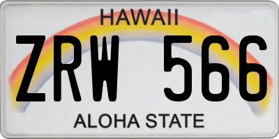 HI license plate ZRW566