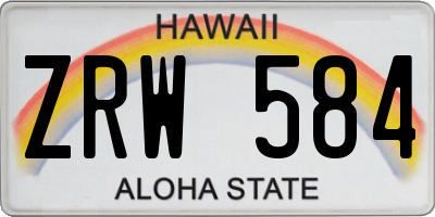 HI license plate ZRW584