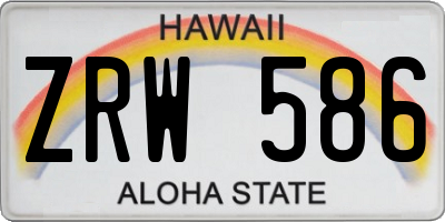 HI license plate ZRW586