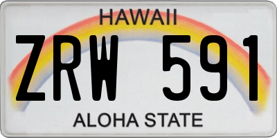 HI license plate ZRW591