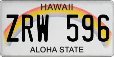 HI license plate ZRW596