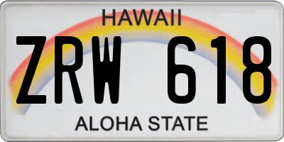 HI license plate ZRW618