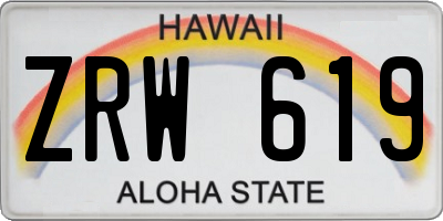 HI license plate ZRW619