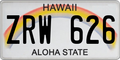 HI license plate ZRW626
