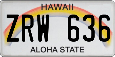 HI license plate ZRW636
