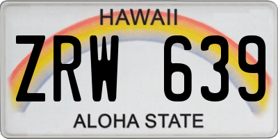 HI license plate ZRW639