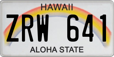 HI license plate ZRW641