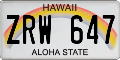 HI license plate ZRW647