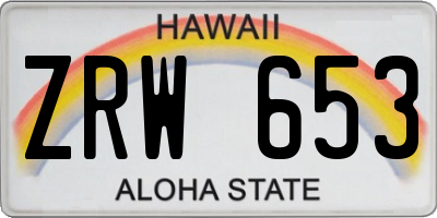 HI license plate ZRW653