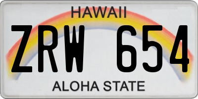 HI license plate ZRW654
