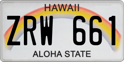 HI license plate ZRW661