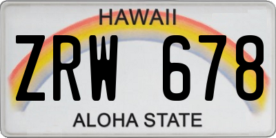 HI license plate ZRW678