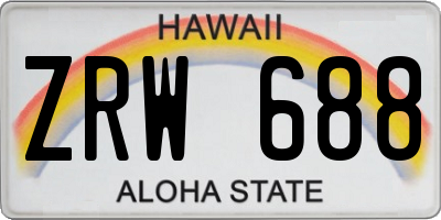 HI license plate ZRW688
