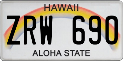 HI license plate ZRW690