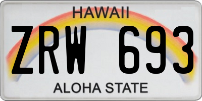 HI license plate ZRW693