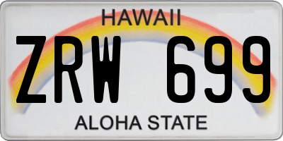 HI license plate ZRW699