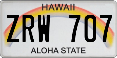 HI license plate ZRW707