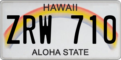 HI license plate ZRW710
