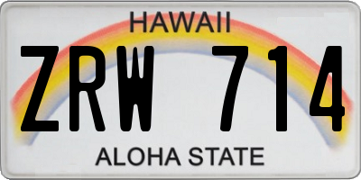 HI license plate ZRW714