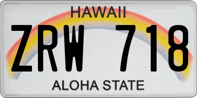 HI license plate ZRW718