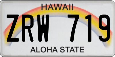 HI license plate ZRW719