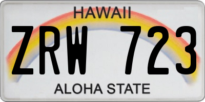 HI license plate ZRW723