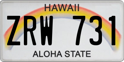 HI license plate ZRW731