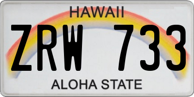 HI license plate ZRW733