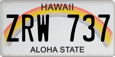 HI license plate ZRW737
