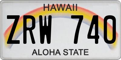 HI license plate ZRW740