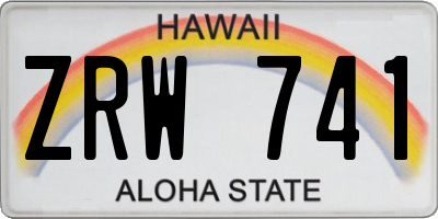 HI license plate ZRW741