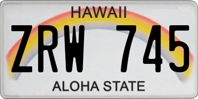 HI license plate ZRW745
